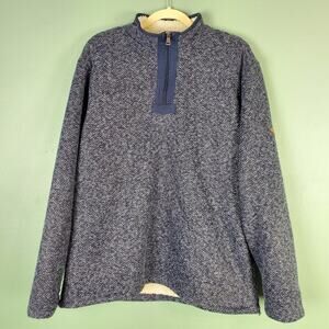 Orvis Brighton Quarter Zip Sherpa Lined Sweater Jacket Size Large